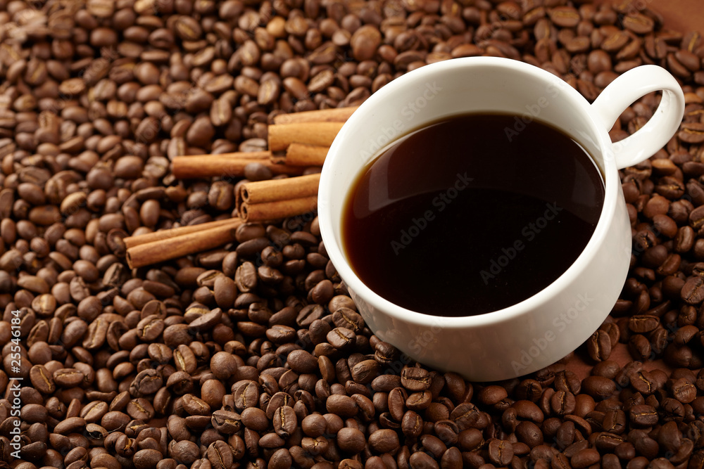 Fototapeta premium cup of coffee with cinnamon