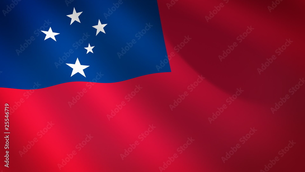 Bandera de Samoa ondulando al viento. Bucle continuo