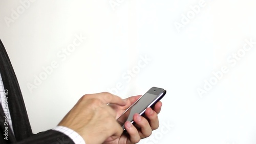 Using Modern 4G cell phone texting, SMS message