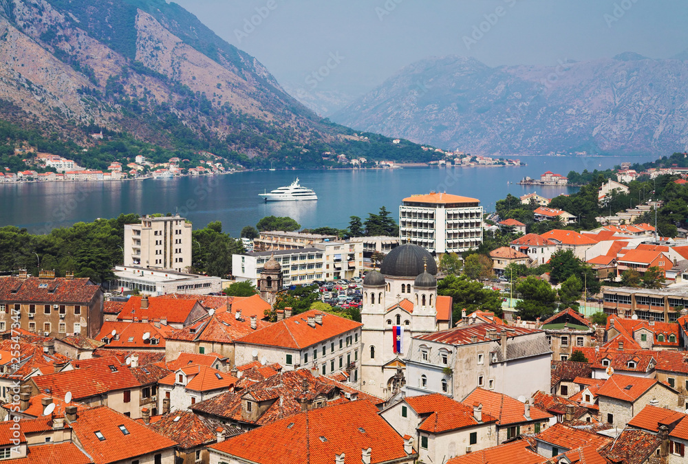 View of the Kotor and Kotor Bay, Montenegro