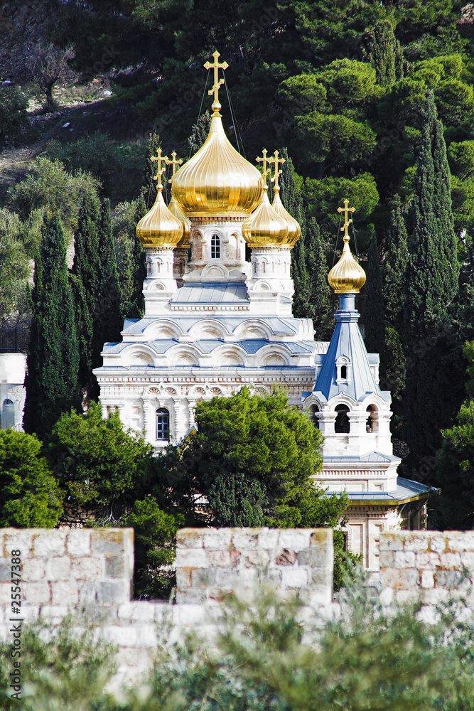 Church of St. Mary Magdalene at Olives Mount of Jerusalem