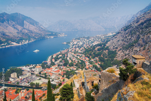 View of the Kotor and Kotor Bay from Fortress, Montenegro