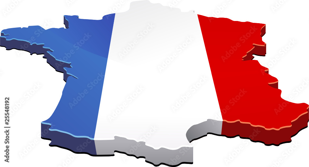 carte de france et drapeau français Stock Vector