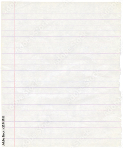Single sheet of old grungy note paper texture background