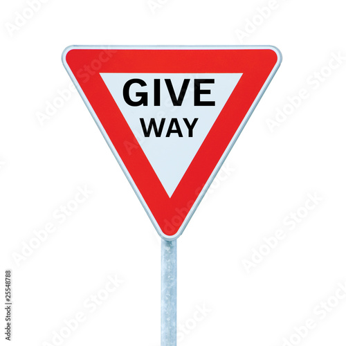 Free Download Give way text priority yield road traffic roadsign sign isolated - GFXLoad