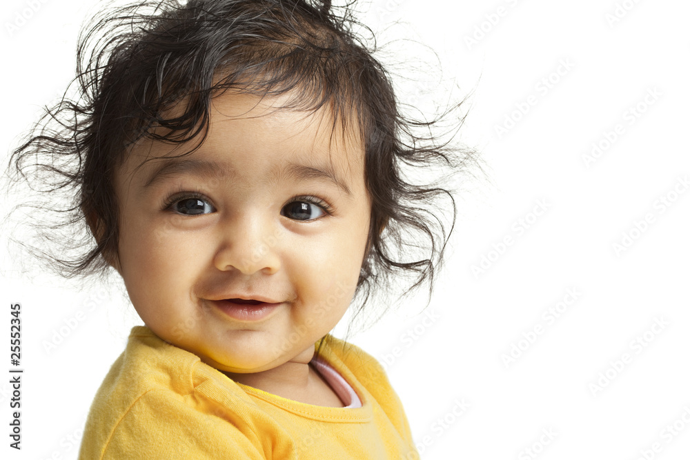 Smiling Baby Girl, Isolated, White