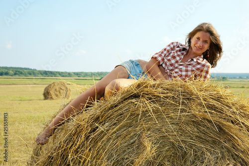 girl on hay
