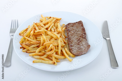 assiette de steak frites Stock Photo | Adobe Stock