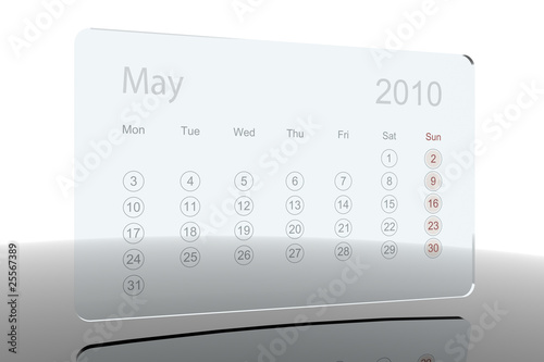 3D Glass Calendar - May 2010