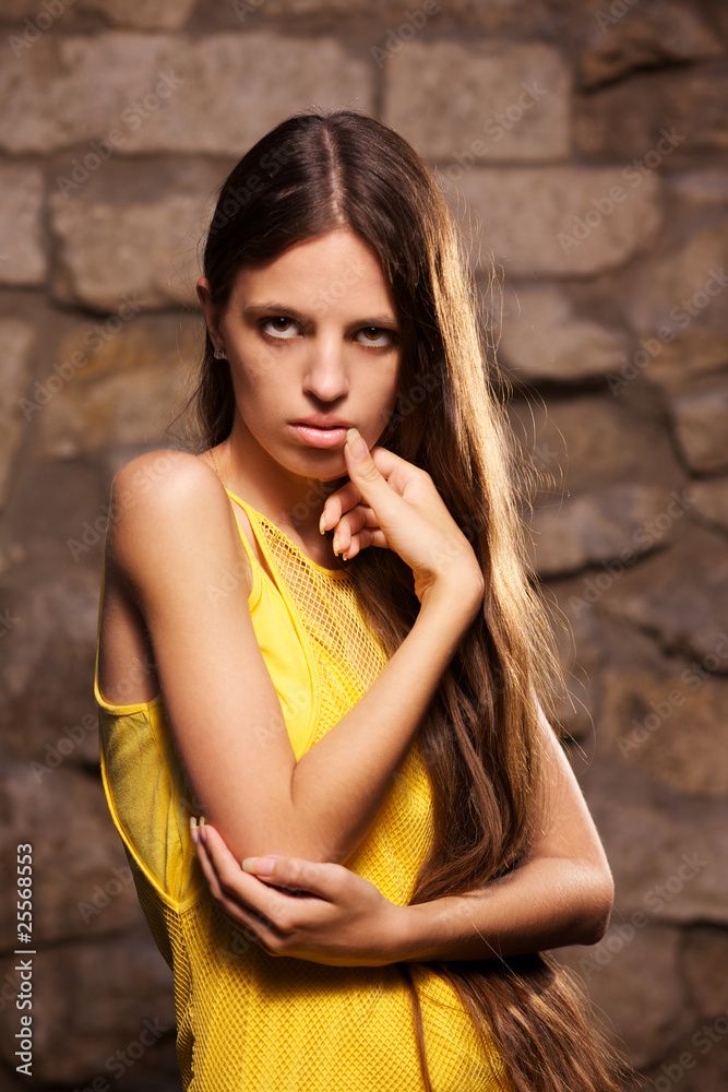 Portrait of beautiful woman with long hair Portrait of beautiful woman with long hair