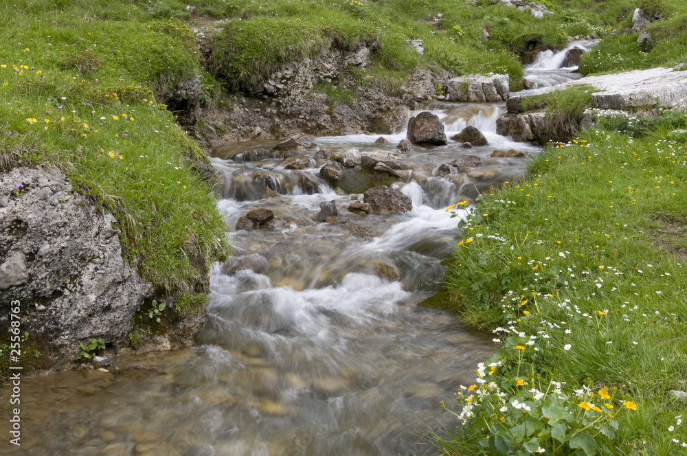 Gebirgsbach, Brandnertal, Vorarlberg, Österreich Gebirgsbach, Brandnertal, Vorarlberg, Österreich
