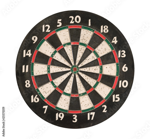 Dartboard isolated, clipping path.