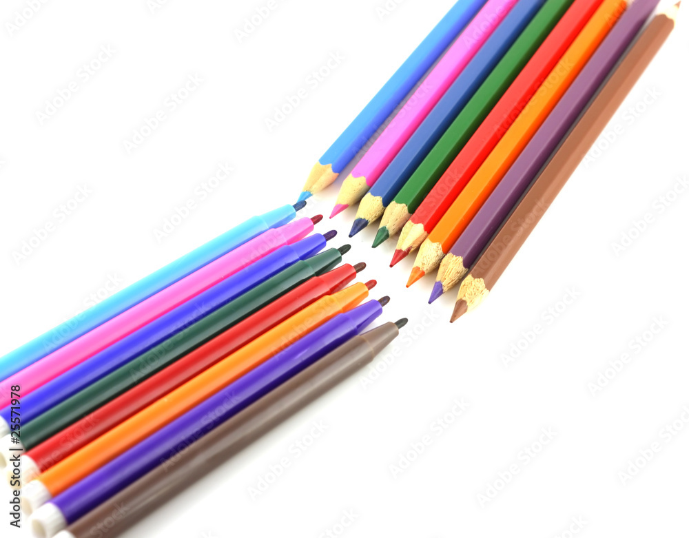 Color pencils and felt-tip pen Color pencils and felt-tip pen