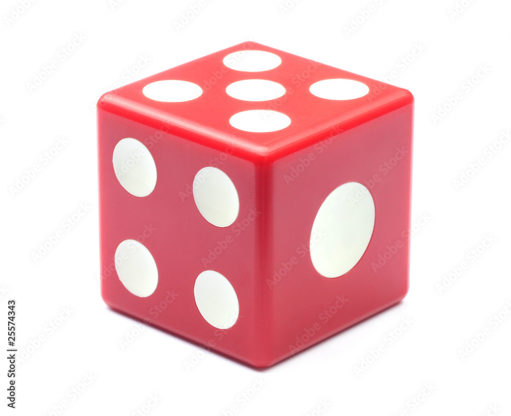 Red dice over white background Red dice over white background