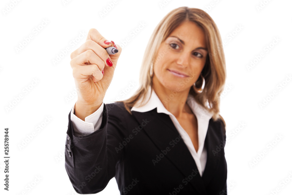businesswoman writing at a whiteboard businesswoman writing at a whiteboard