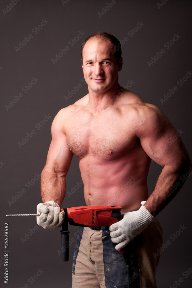 muscular construction worker