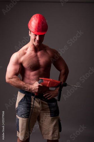 muscular construction worker