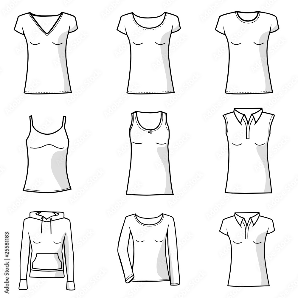 Naklejka premium woman clothes set