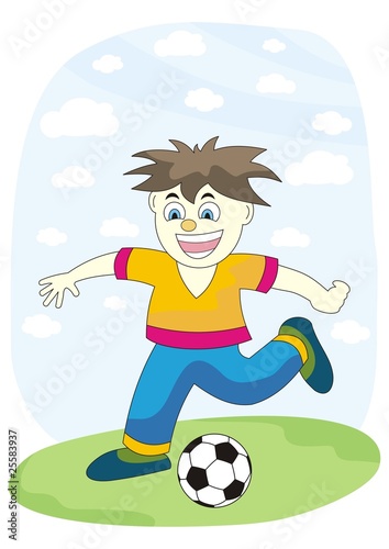 boy play football