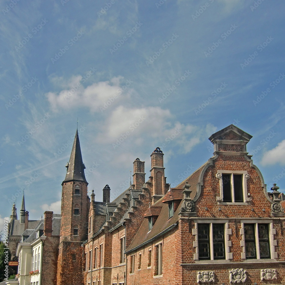 Mittelalterliche Architektur in Brugge / Belgien