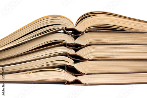 Opened books isolated on a white background
