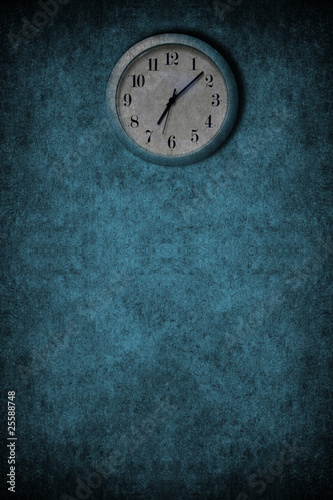 Grunge blue clock
