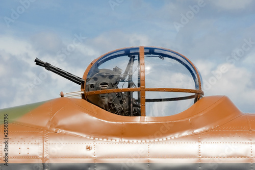 Tela machine gun turret on a vintage WW2 bomber aircraft