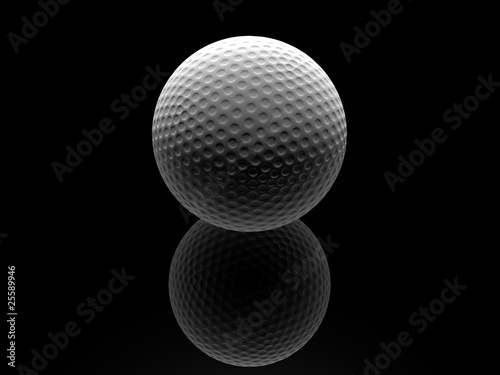 Golf ball in dark background