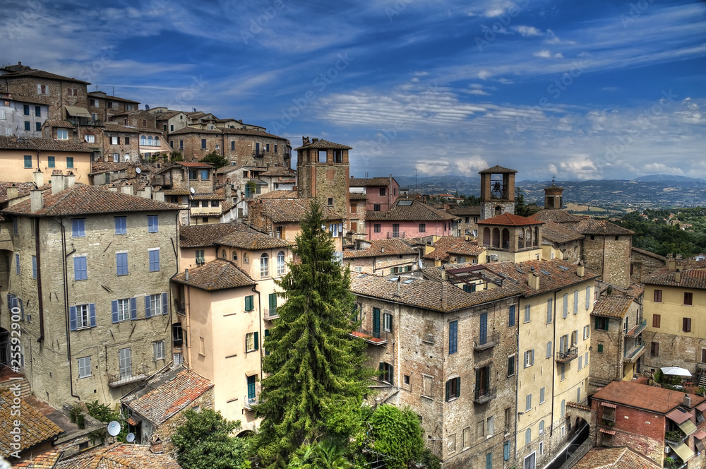 Panoramic view of Perugia. Umbria.