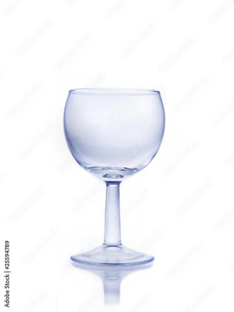 Empty wine glass isolated on white background