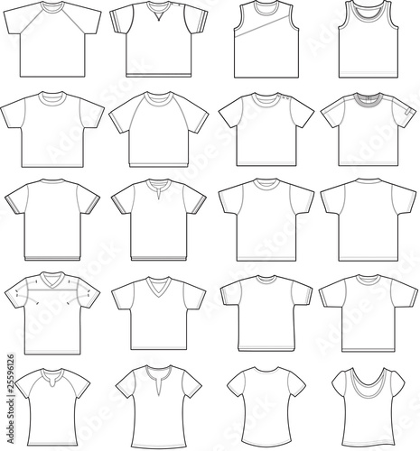 20 T-shirt outline templates for kids, women, men