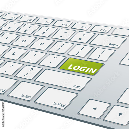 Close-up aluminium keyboard - Login [cmyk]