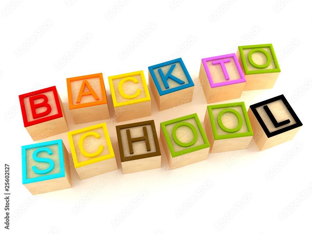 Back to school - wood letters cubes Back to school - wood letters cubes