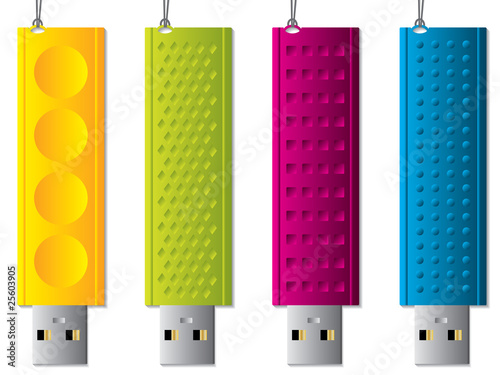 Various usb sticks hanging