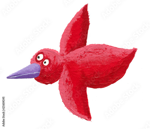 Canvas Print Red bird flying