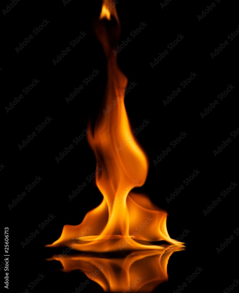 Fire flames reflected in water Fire flames reflected in water
