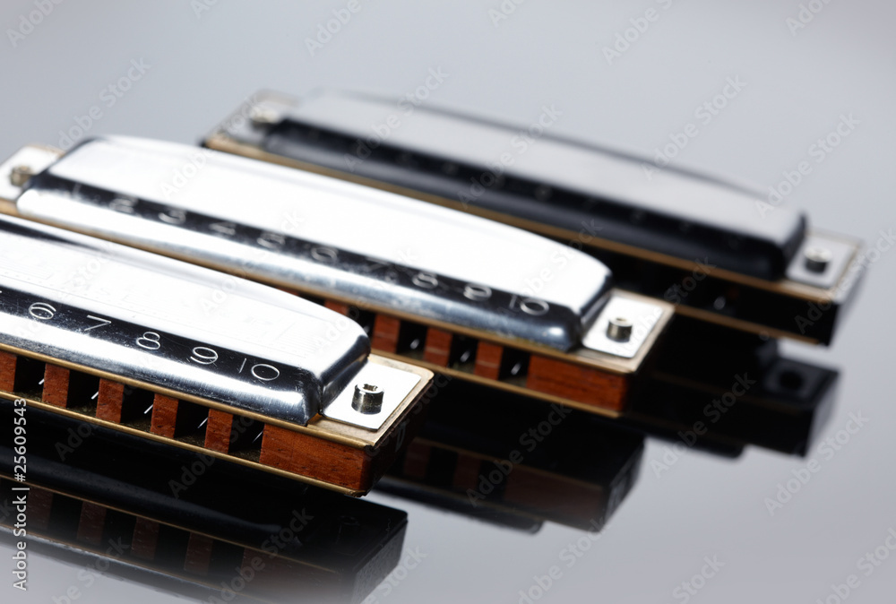 Tree harmonicas on dark background Tree harmonicas on dark background