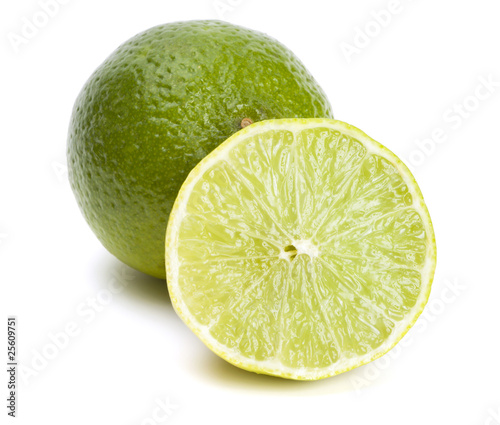 Lime on white background