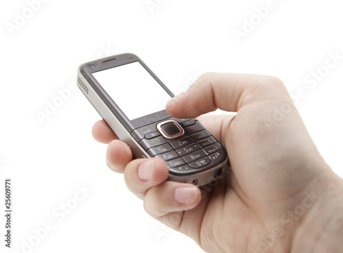 Wallpaper Mural Mobile phone in hand with clipping path Torontodigital.ca