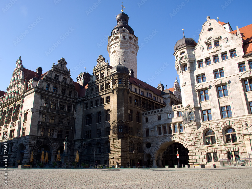 Wunschmotiv: Burgplatz Leipzig mit neuem Rathaus #25610987
