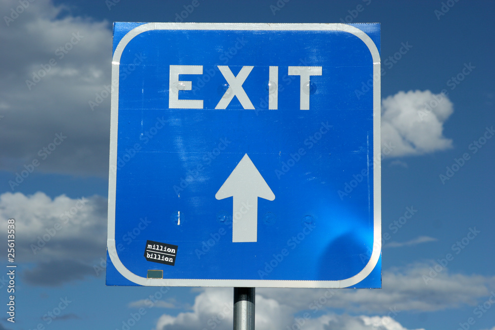 Exit ahead sign Exit ahead sign