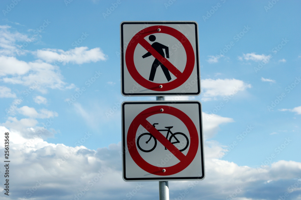 No bicycle or pedestrians