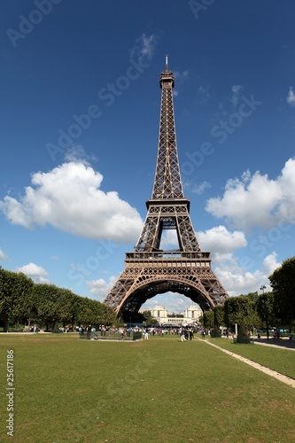 View of the Eiffel Tower from Champ de Mars
