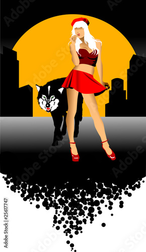 wolf and girl in red