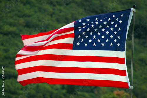 Patriotic Image of an American Flag Flapping in the Wind
