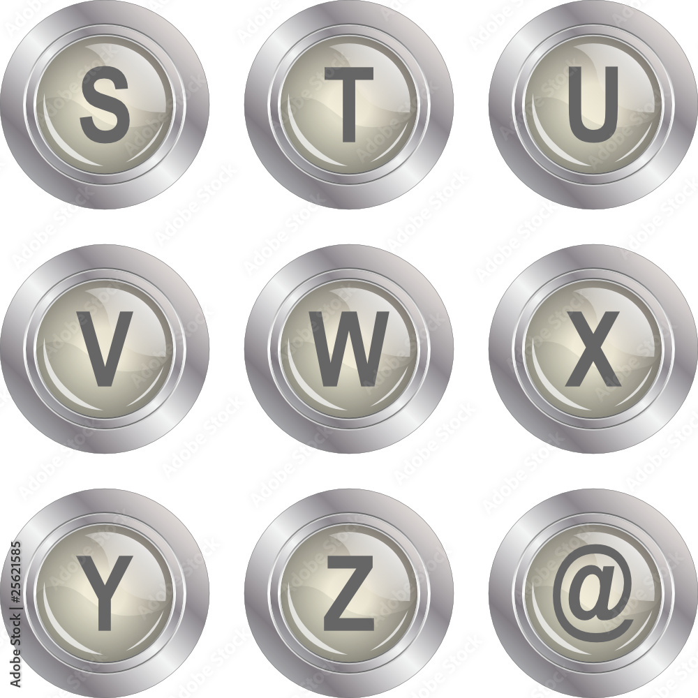 Alphabet Button - S-Z Alphabet Button - S-Z