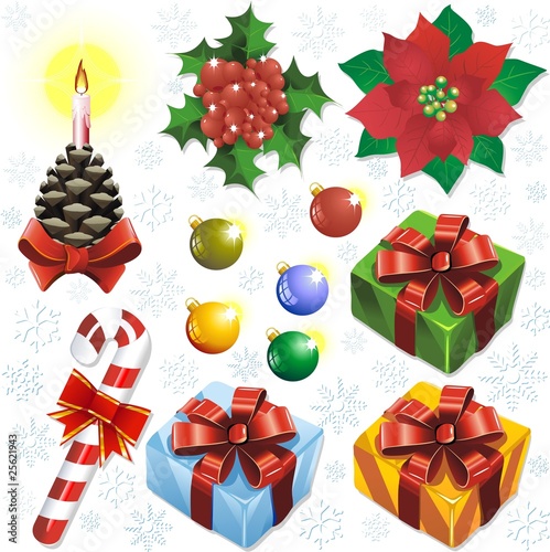 Natale Elementi Ornamentali-Christmas Ornamental Elements-Vector