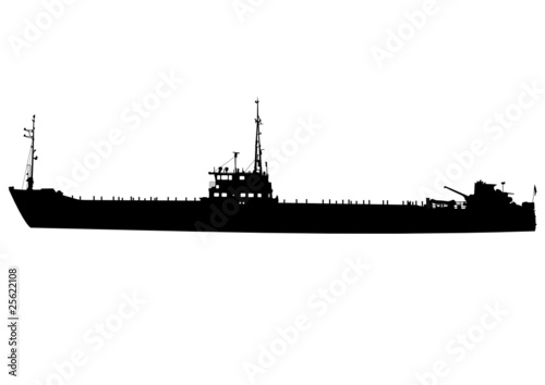 Silhouette of the sea ship