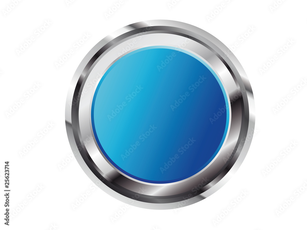 3D Glossy Button in Blau