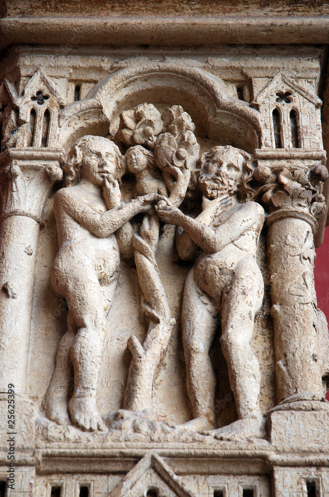 Adam und Eva Kathedrale Amiens Frankreich